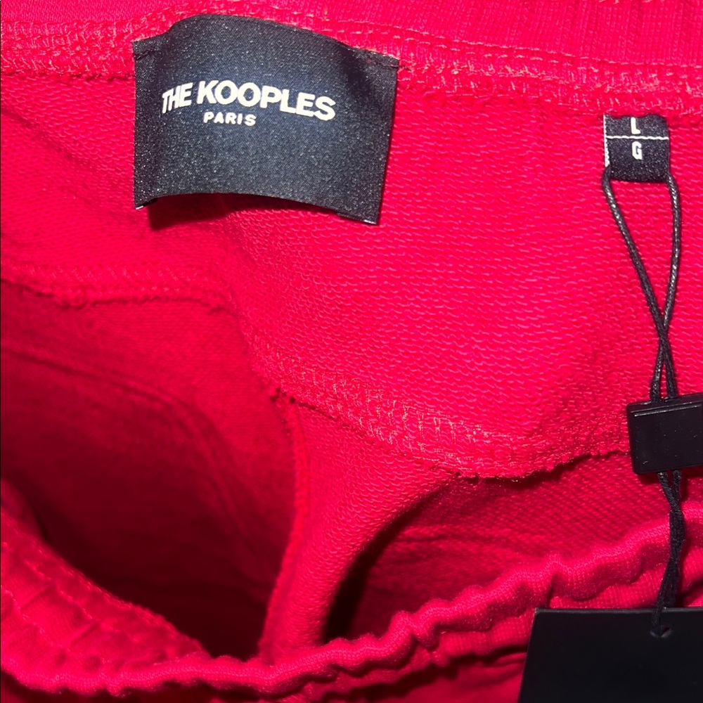 The Kooples Red Drawstring Joggers with Silver Zippers - Picture 7 of 7